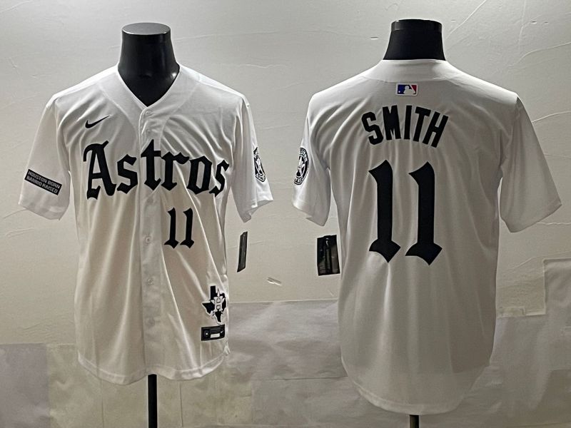 Men 2025 Houston Astros #11 Smith White Five generations Joint Name Nike MLB Jersey style 39->houston astros->MLB Jersey